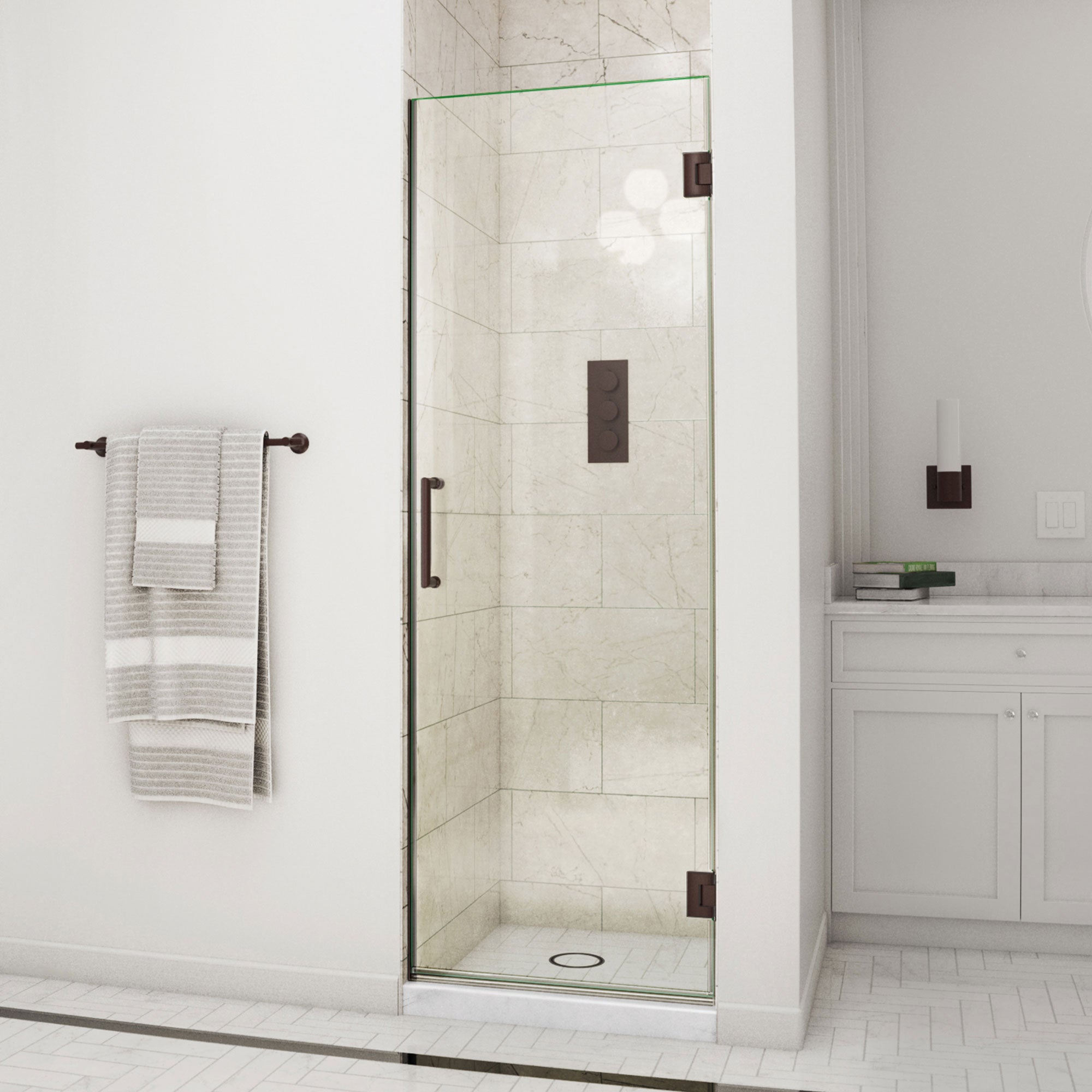 DreamLine Unidoor 24 inch W x 72 inch H Frameless Hinged Shower Door