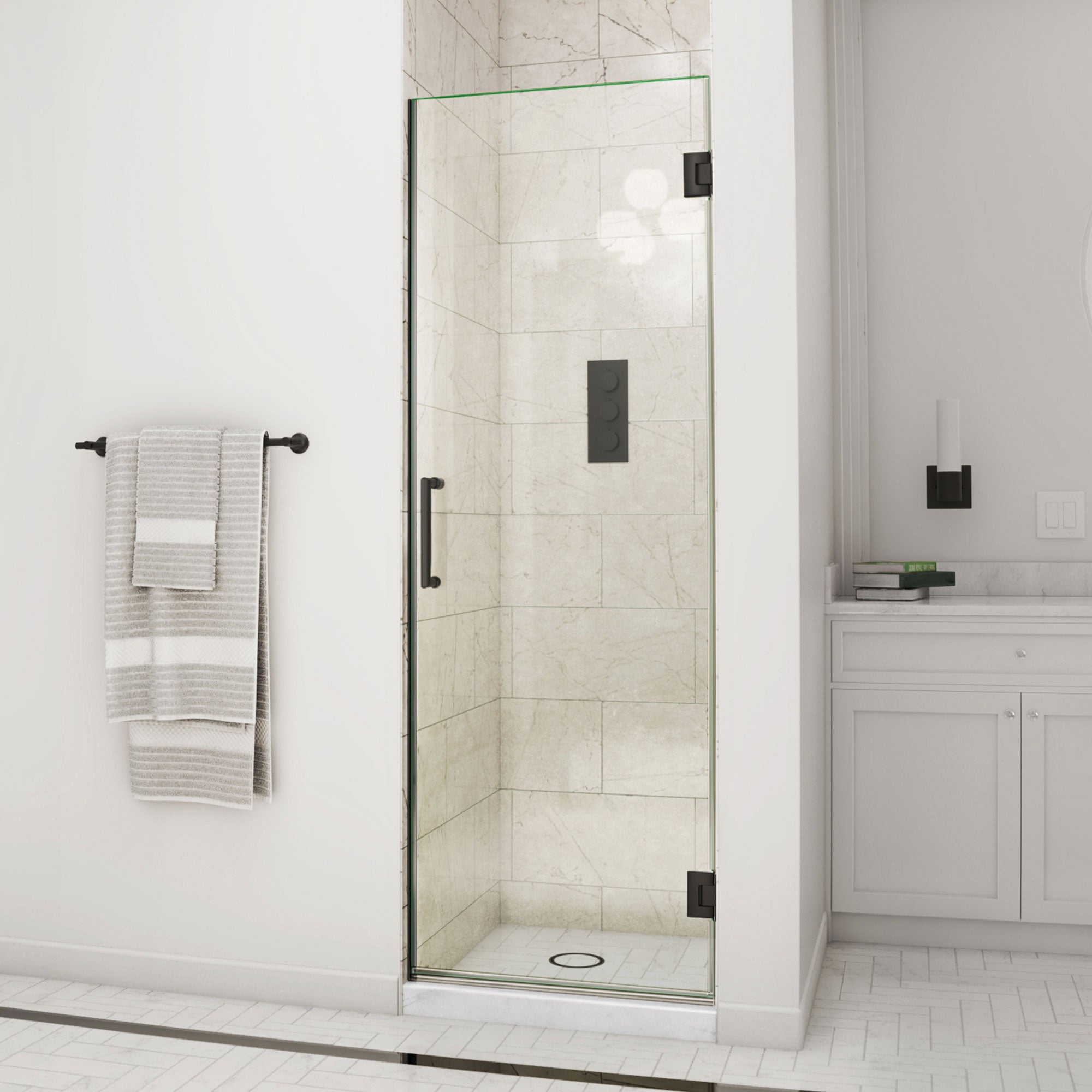 DreamLine Unidoor 25 inch W x 72 inch H Frameless Hinged Shower Door