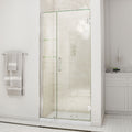 DreamLine Unidoor 42 - 43 inch W x 72 inch H Frameless Hinged Shower Door with Shelves (SD C 12 Shelves)