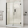 DreamLine Unidoor 51 - 52 inch W x 72 inch H Frameless Hinged Shower Door with Shelves