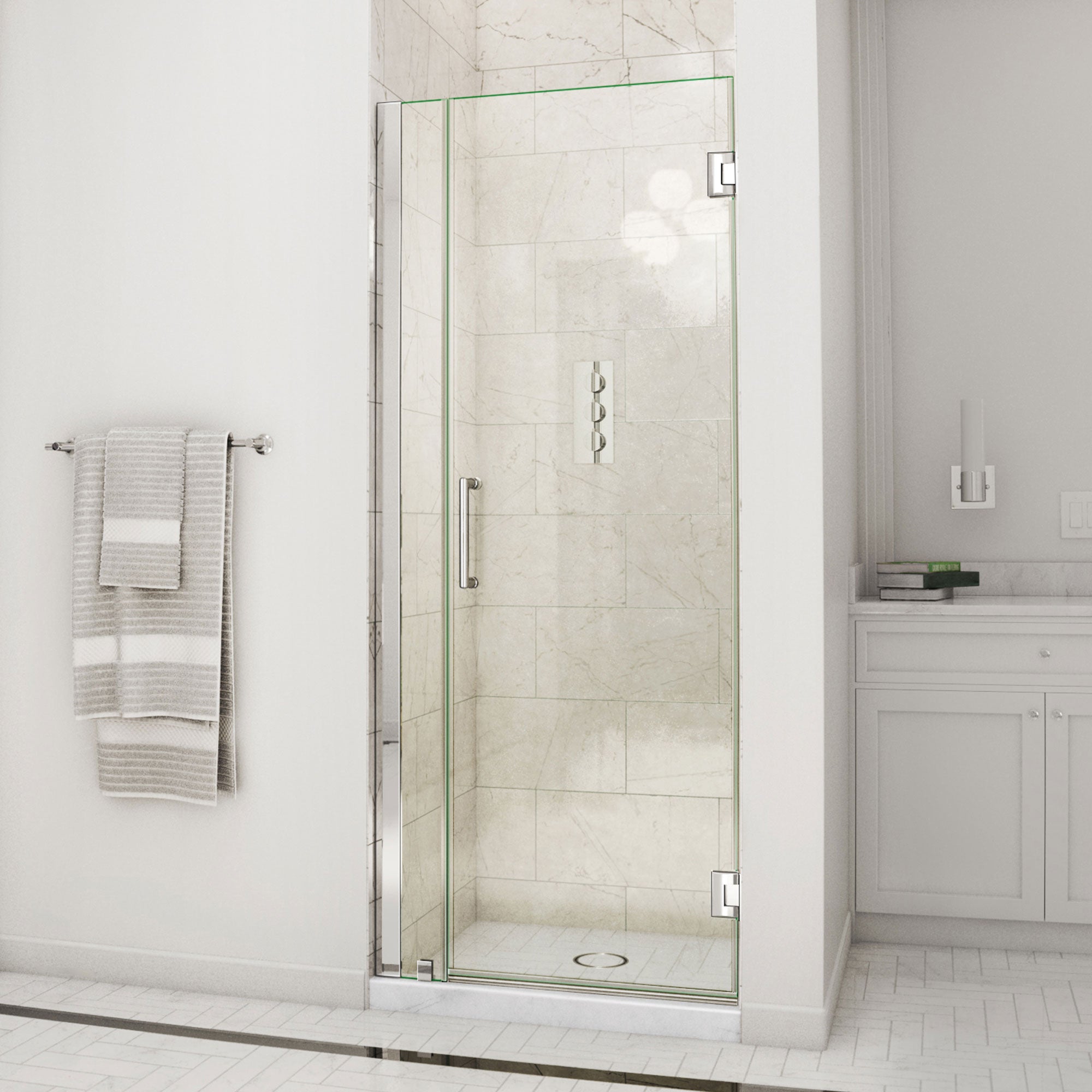 DreamLine Unidoor 31 - 32 inch W x 72 inch H Frameless Hinged Shower Door