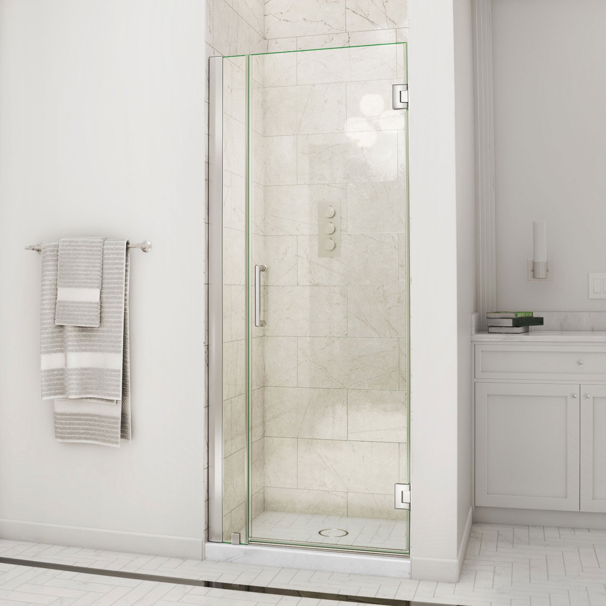 DreamLine Unidoor 33 - 34 inch W x 72 inch H Frameless Hinged Shower Door