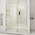 DreamLine Unidoor 60 - 61 inch W x 72 inch H Frameless Hinged Shower Door with Shelves