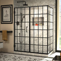 DreamLine Unidoor Toulon 34 3/8 inch D x 57 7/8 inch W x 72 inch H Frameless Hinged Shower Enclosure