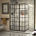 DreamLine Unidoor Toulon 34 3/8 inch D x 45 7/8 inch W x 72 inch H Frameless Hinged Shower Enclosure in Matte Black