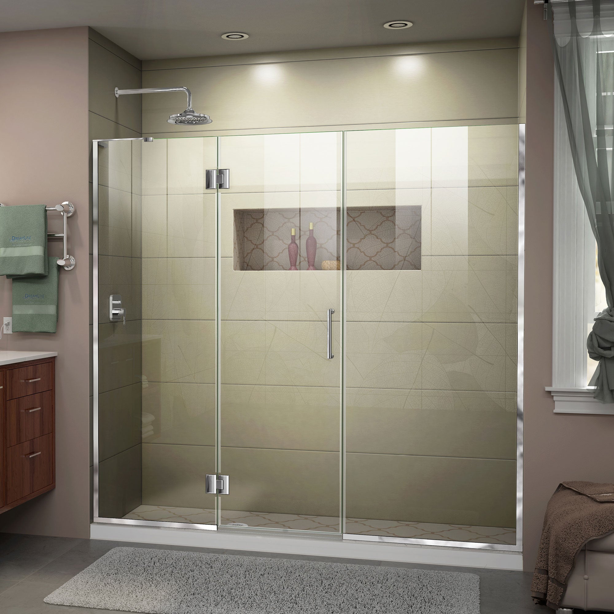 DreamLine Unidoor-X 63 - 63 1/2 inch W x 72 inch H Frameless Hinged Shower Door (D3251472)