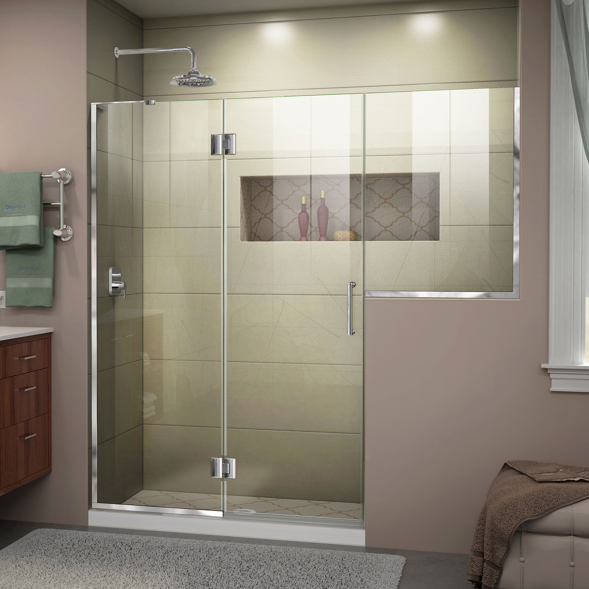 DreamLine Unidoor-X 72 - 72 1/2 inch W x 72 inch H Frameless Hinged Shower Door