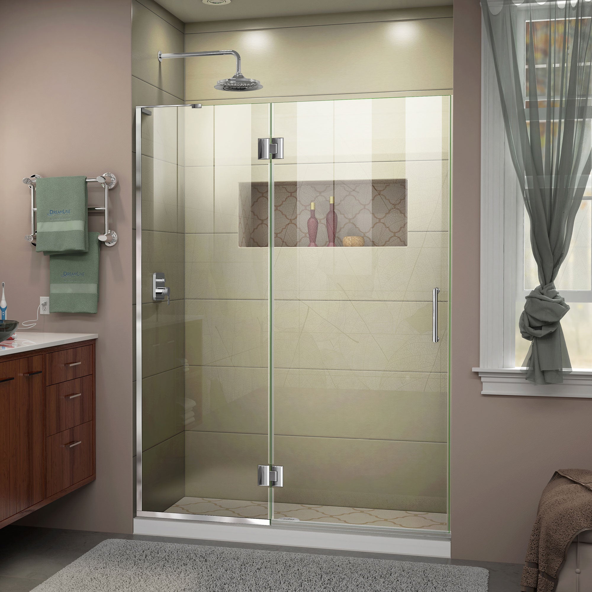 DreamLine Unidoor-X 54 inch W x 72 inch H Frameless Hinged Shower Door