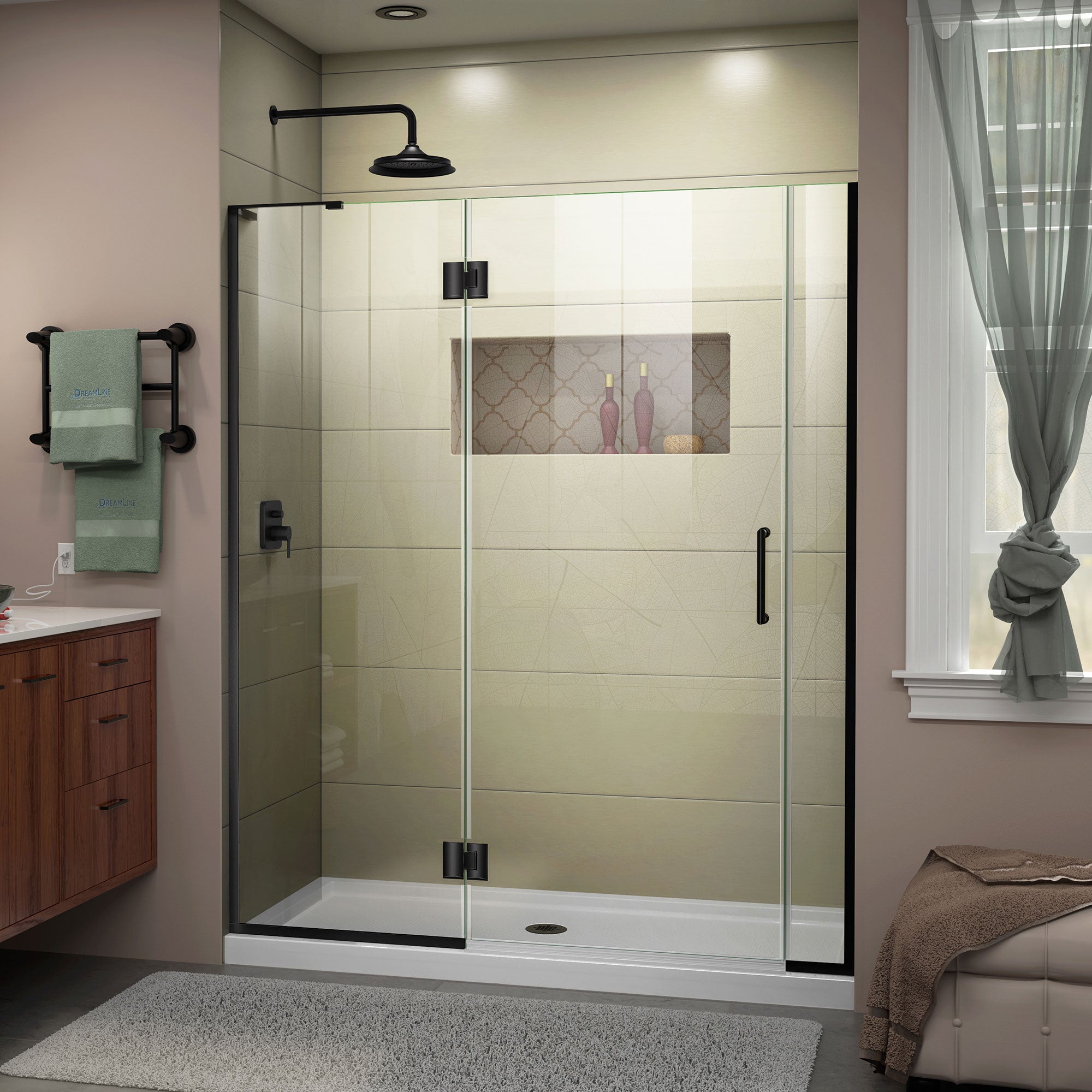 DreamLine Unidoor-X 60 - 60 1/2 inch W x 72 inch H Frameless Hinged Shower Door (D3300672)