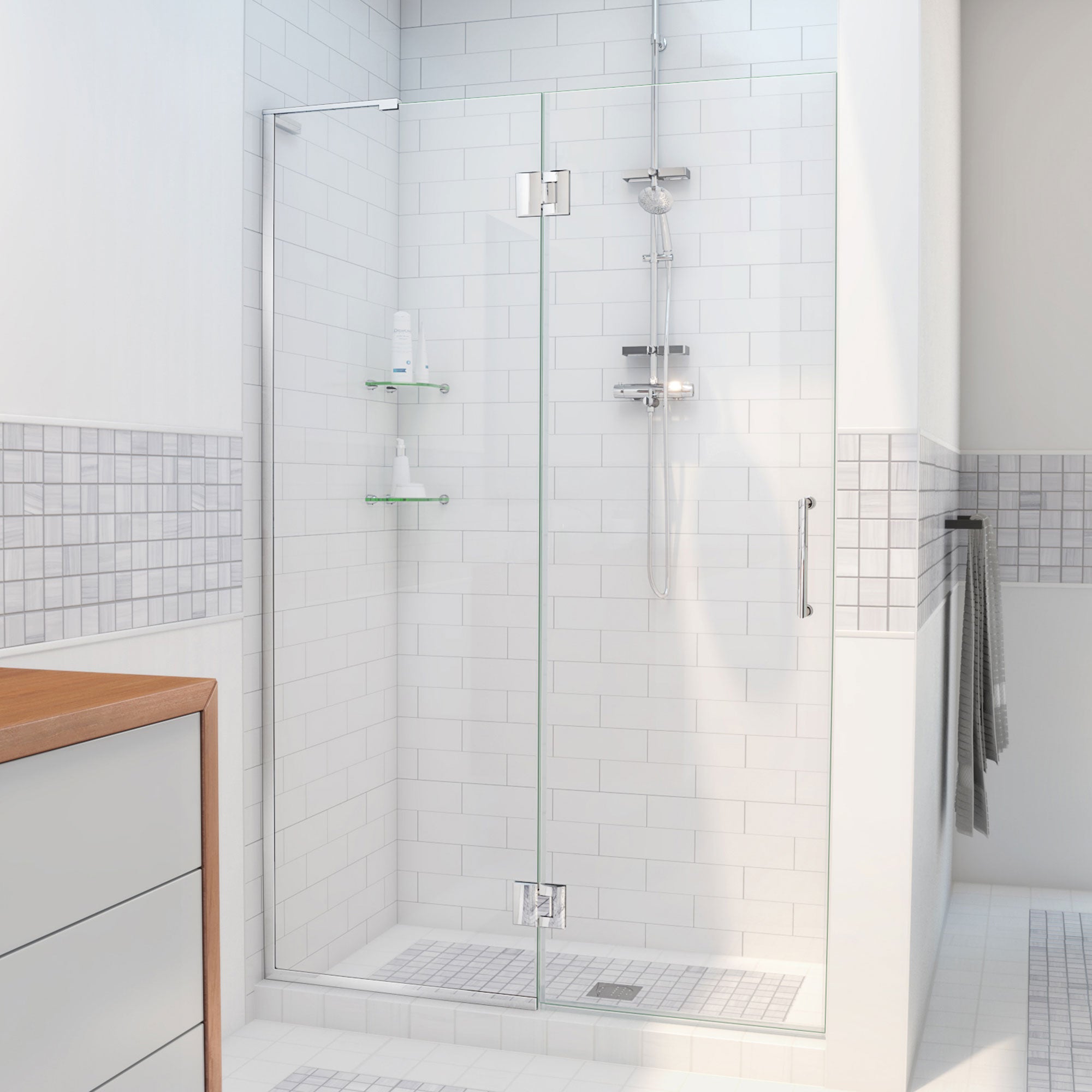 DreamLine Unidoor-X 29 inch W x 72 inch H Frameless Hinged Shower Door
