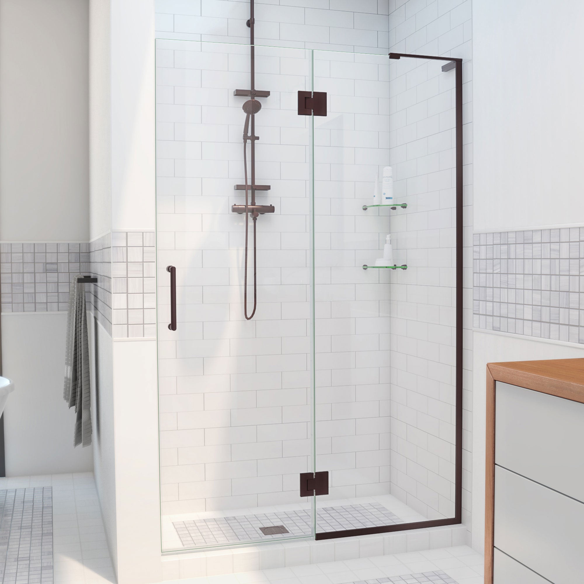 DreamLine Unidoor-X 53 inch W x 72 inch H Frameless Hinged Shower Door
