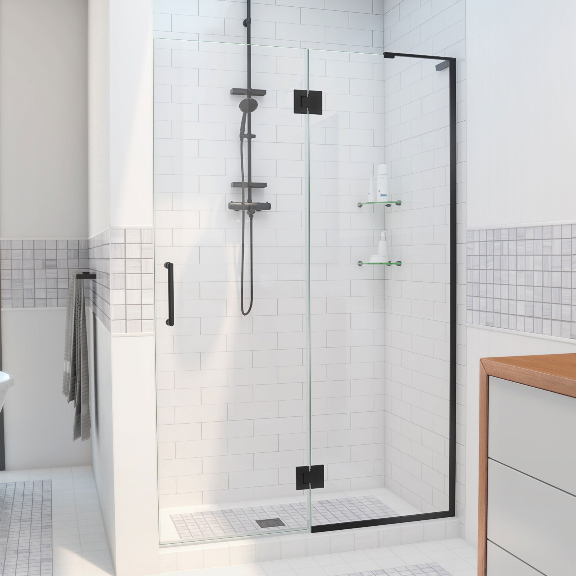 DreamLine Unidoor-X 47 inch W x 72 inch H Frameless Hinged Shower Door