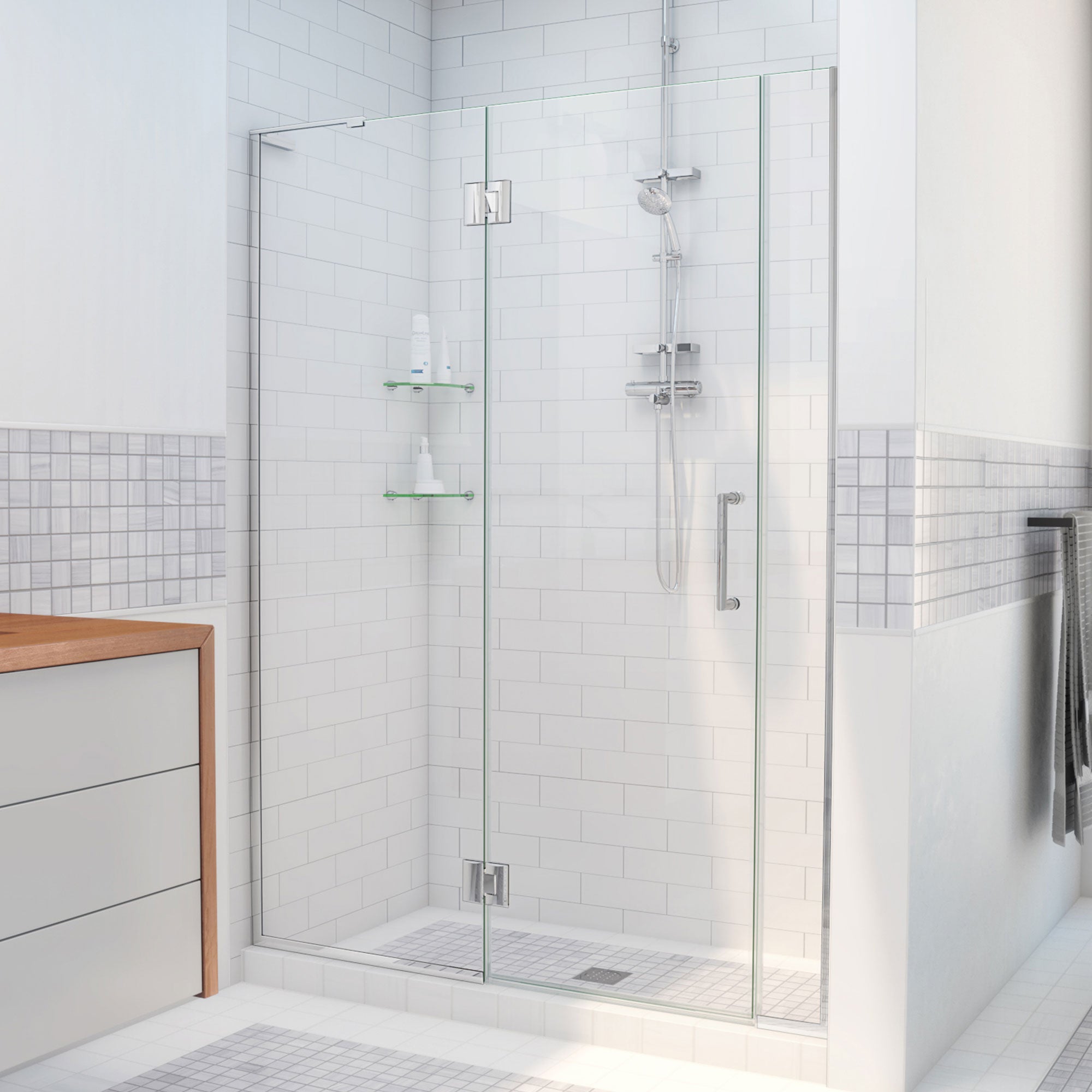 DreamLine Unidoor-X 41 - 41 1/2 inch W x 72 inch H Frameless Hinged Shower Door