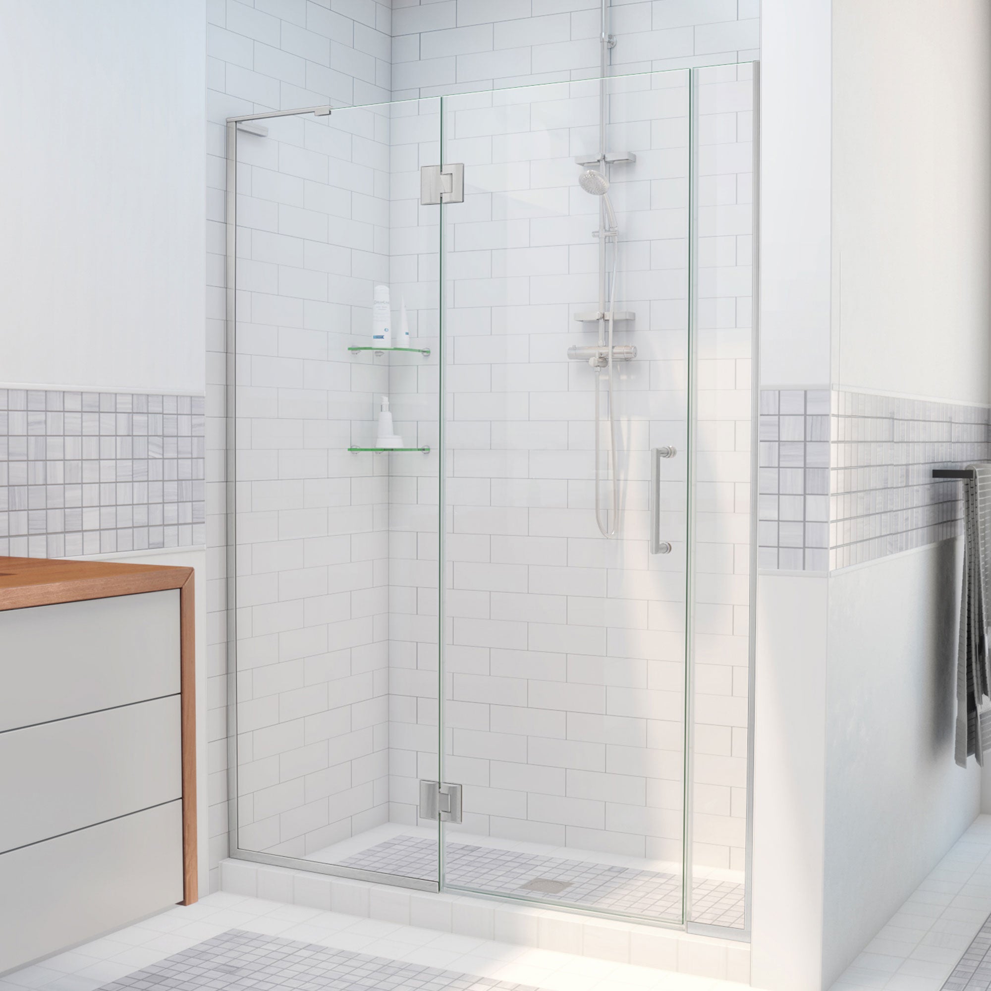 DreamLine Unidoor-X 40 1/2 - 41 inch W x 72 inch H Frameless Hinged Shower Door