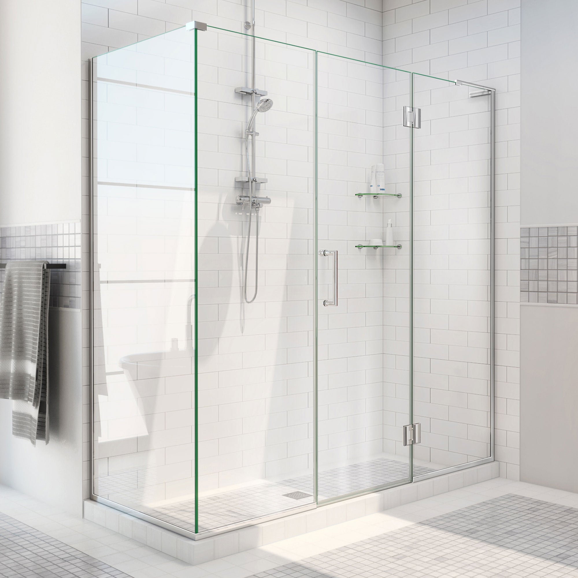 DreamLine Unidoor-X 70 1/2 inch W x 30 3/8 inch D x 72 inch H Frameless Hinged Shower Enclosure