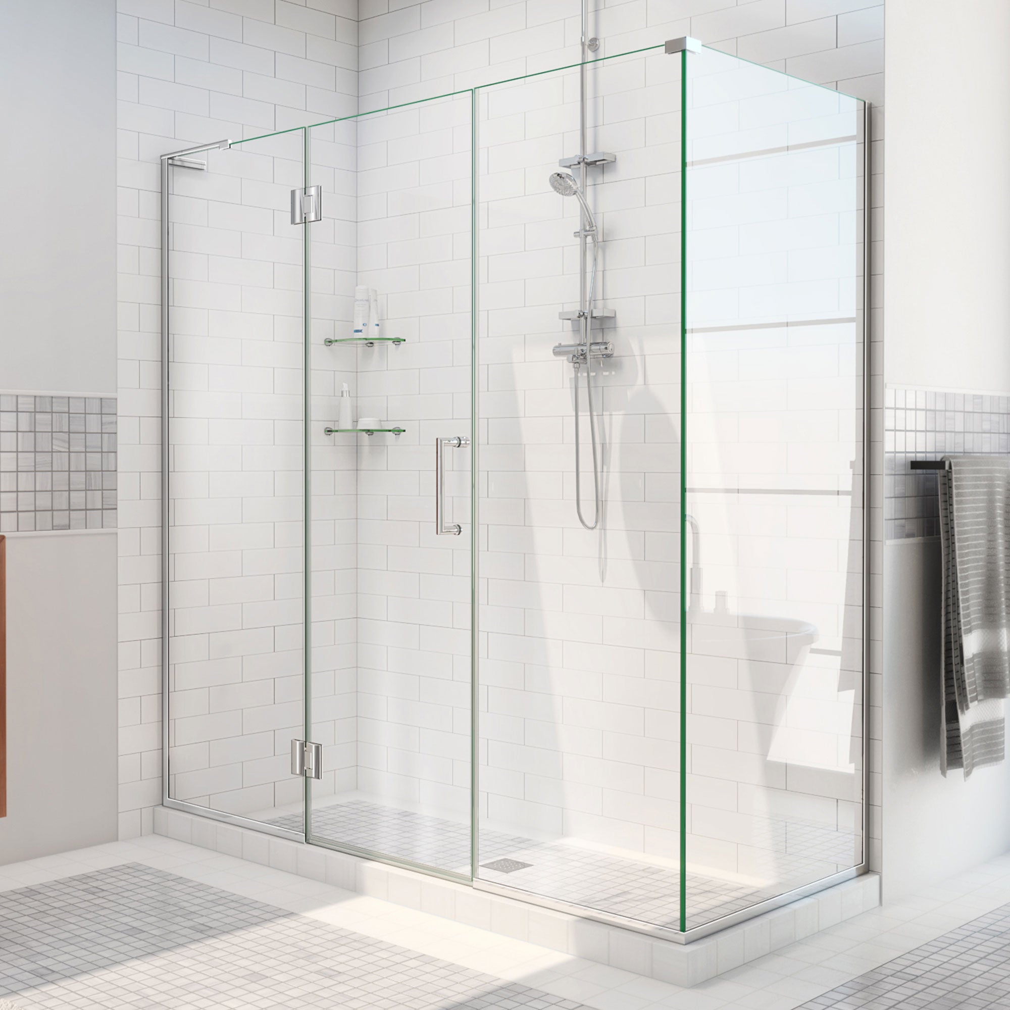 DreamLine Unidoor-X 52 1/2 inch W x 30 3/8 inch D x 72 inch H Frameless Hinged Shower Enclosure