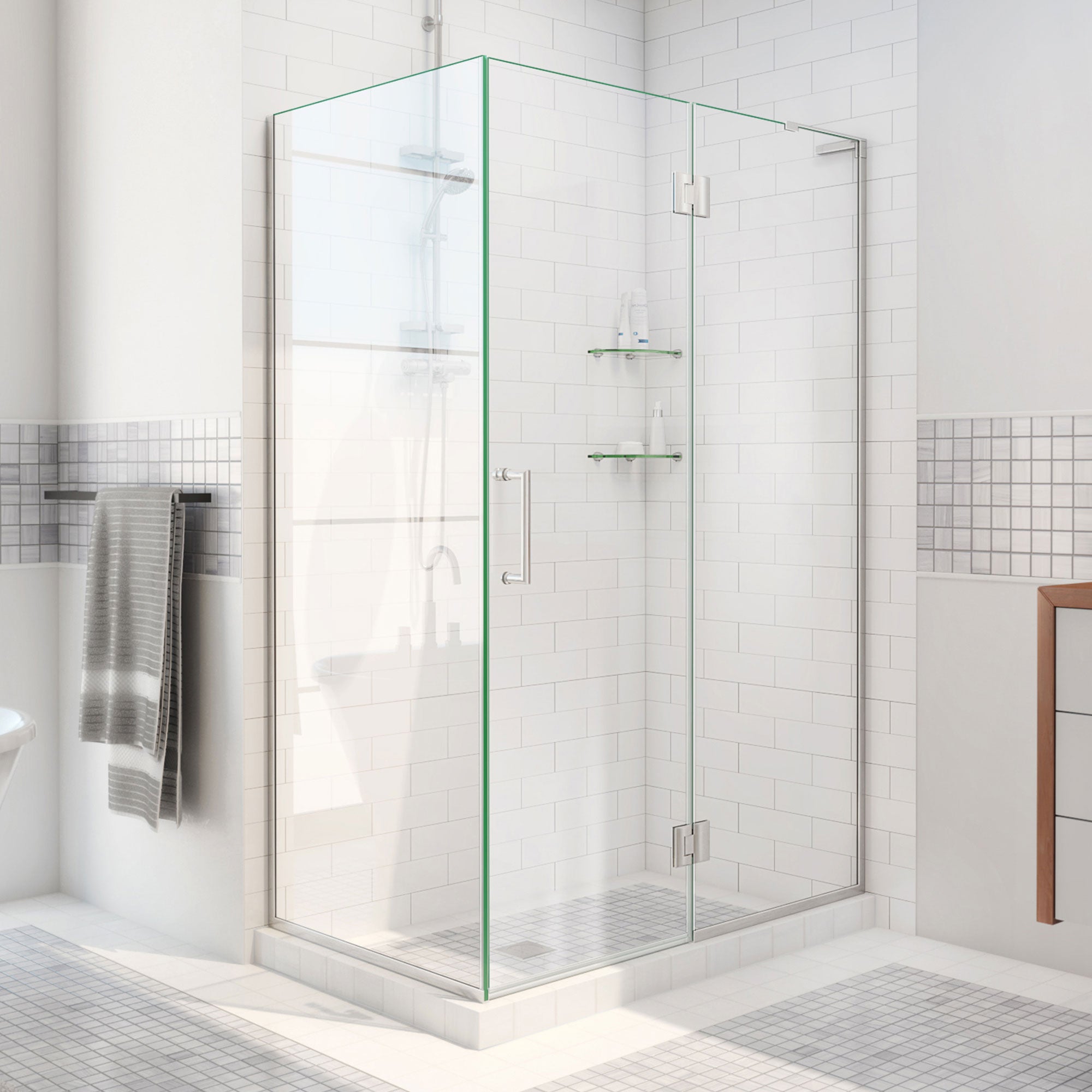DreamLine Unidoor-X 48 3/8 inch W x 34 inch D x 72 inch H Frameless Hinged Shower Enclosure