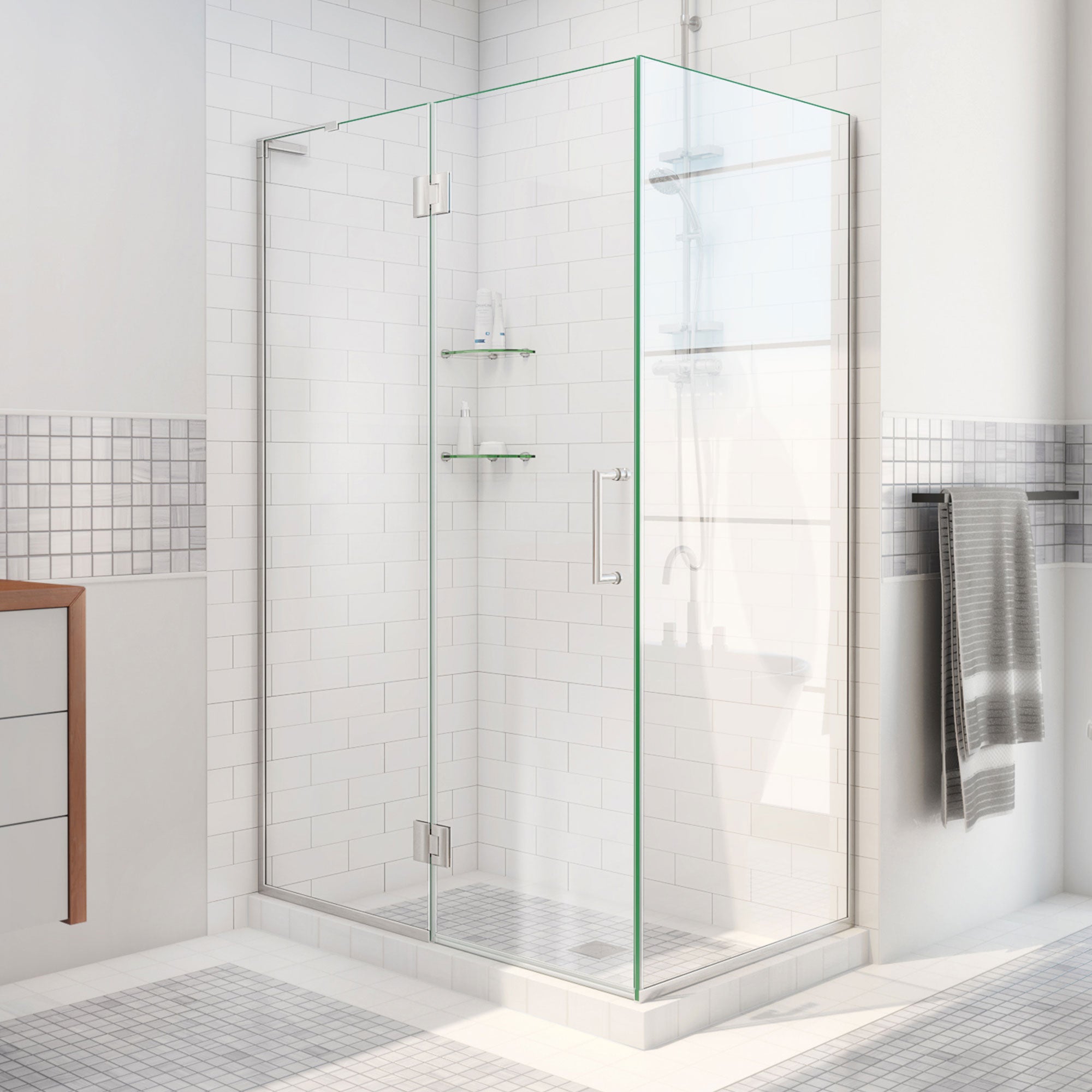 DreamLine Unidoor-X 29 3/8 inch W x 34 inch D x 72 inch H Frameless Hinged Shower Enclosure
