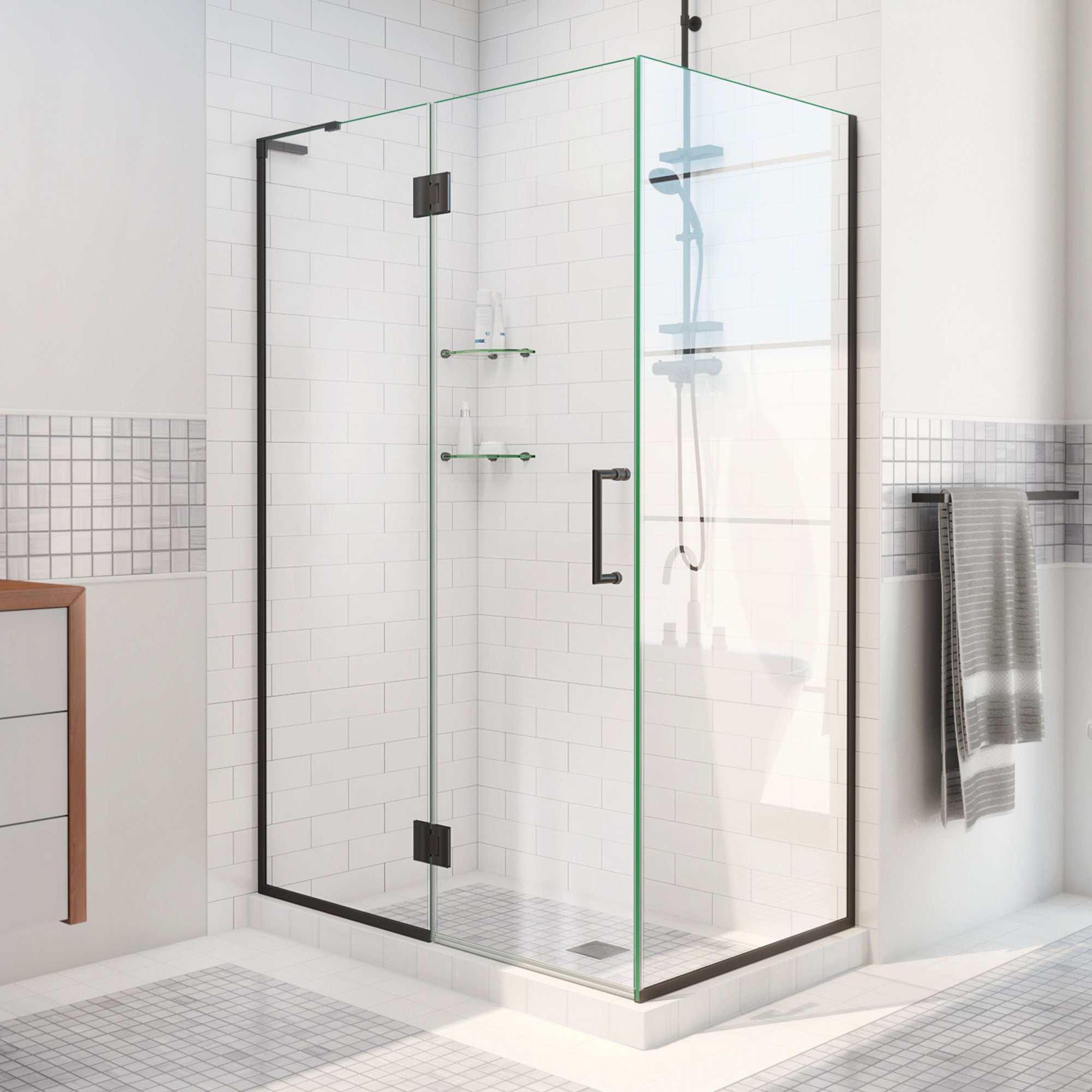 DreamLine Unidoor-X 30 3/8 inch W x 34 inch D x 72 inch H Frameless Hinged Shower Enclosure