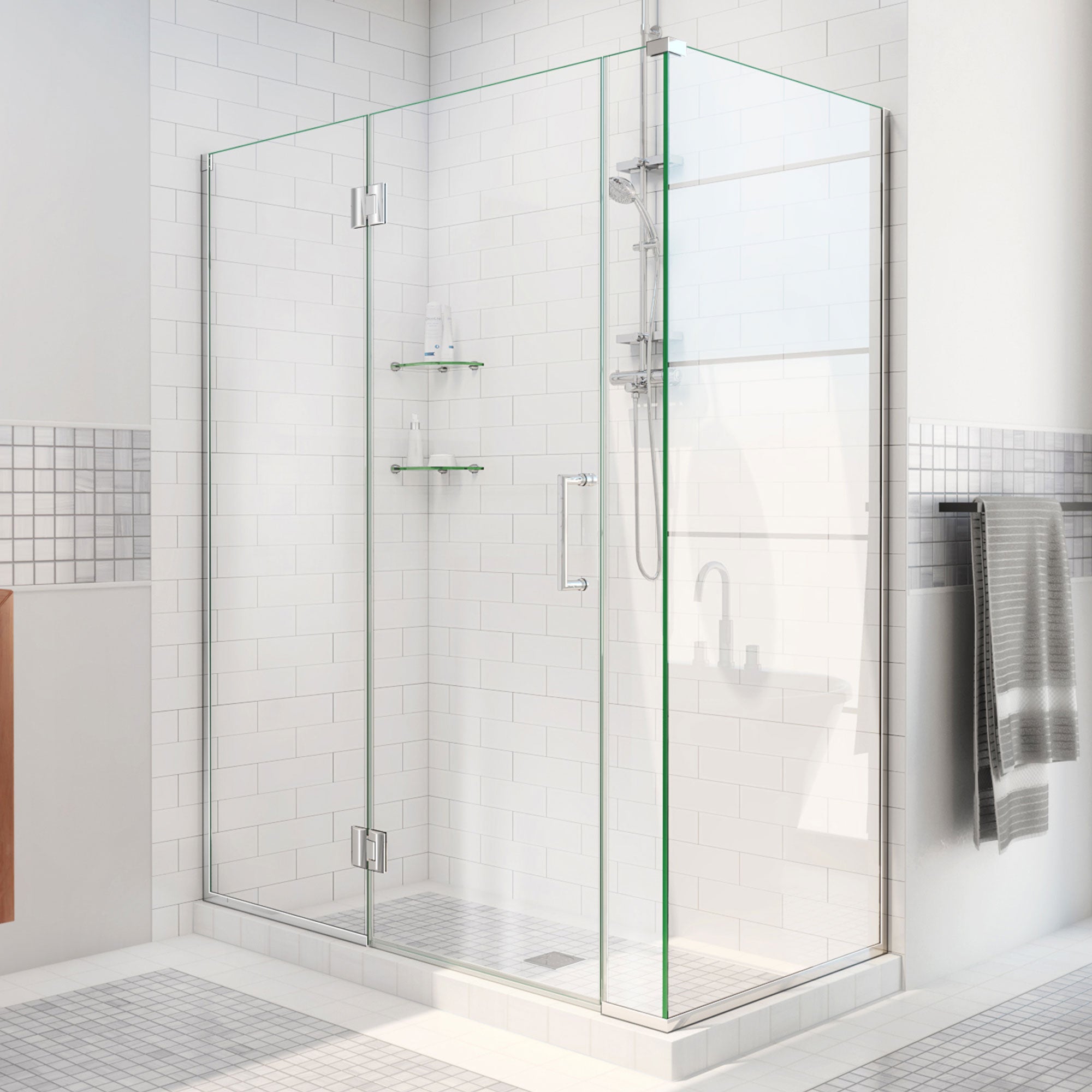 DreamLine Unidoor-X 40 1/2 inch W x 30 3/8 inch D x 72 inch H Frameless Hinged Shower Enclosure