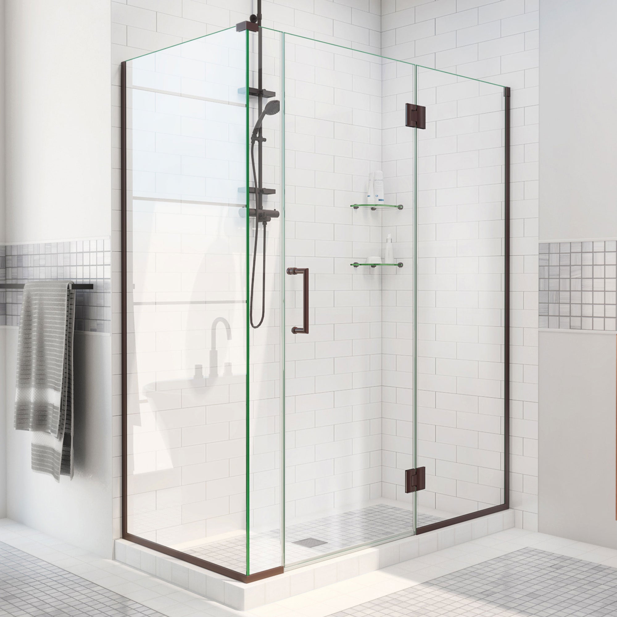 DreamLine Unidoor-X 59 1/2 inch W x 30 3/8 inch D x 72 inch H Frameless Hinged Shower Enclosure