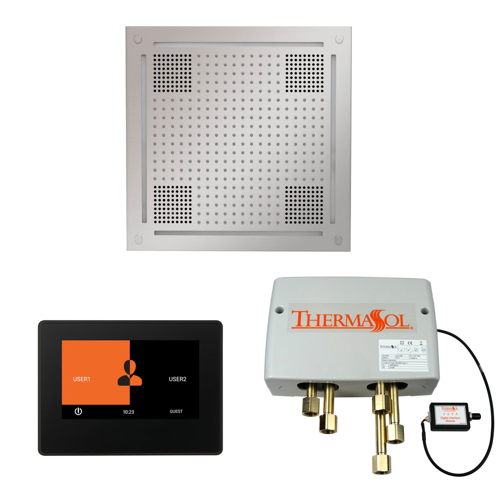 Wellness Shower Package ThermaTouch2 7 (Black Trim) — HydroVive 18 / Polished Chrome / No Steam Generator,ThermaTouch2 7 (Black Trim) — HydroVive 18 / Polished Chrome / PRO Series III 84 (6kW),ThermaTouch2 7 (Black Trim) — HydroVive 18 / Polished Chrome /