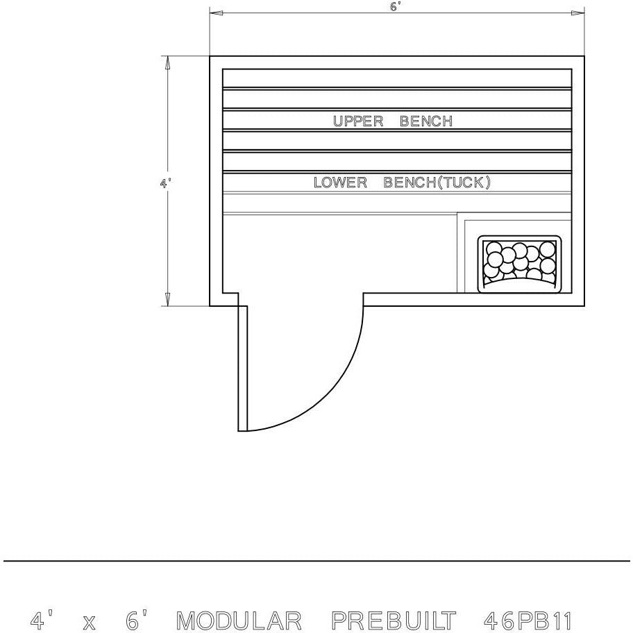 Finnish Sauna Builders 4' x 6' x 7' Pre-Built Outdoor Sauna Kit with Cedar Panelized Roof