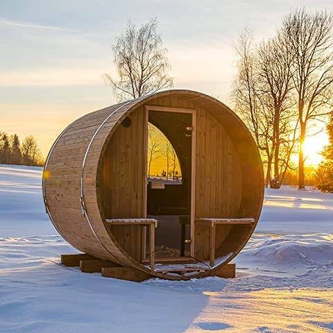 Thermory 4 Person Barrel Sauna No 60 DIY Kit with Porch and Window Thermally Modified Aspen Thermory 51srOgFoo4L._AC.jpg