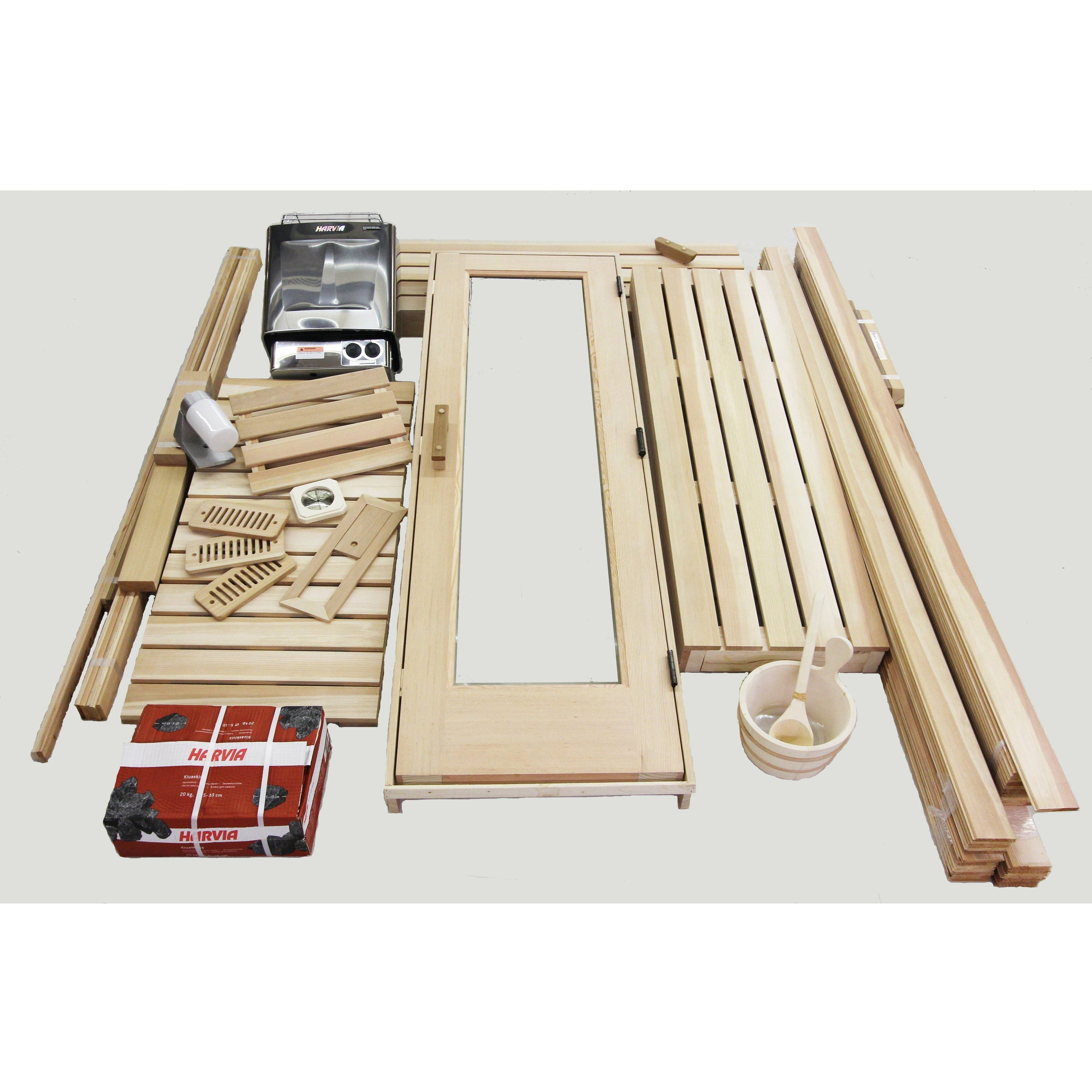 Finnish Sauna Builders 7' x 7' x 7' Pre-Cut Sauna Kit
