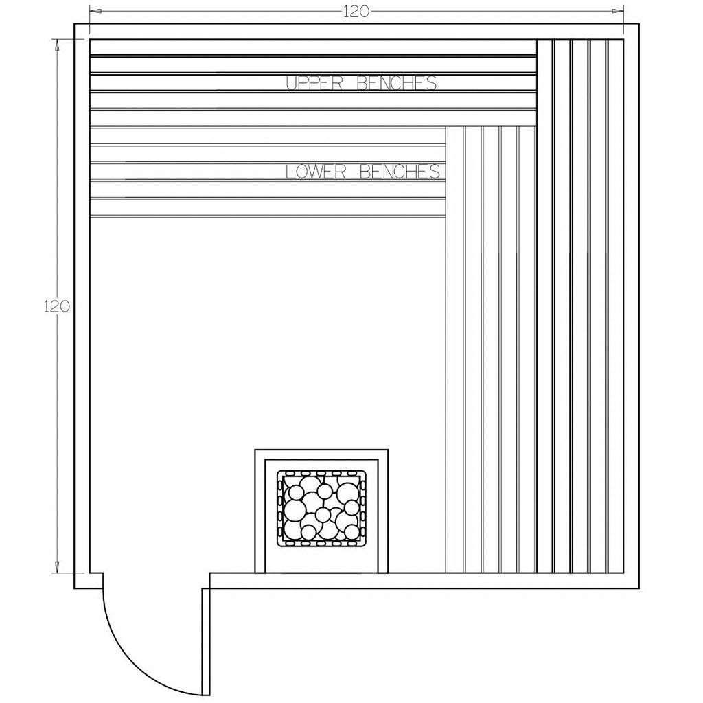 Finnish Sauna Builders 10' x 10' x 7' Pre-Cut Sauna Kit