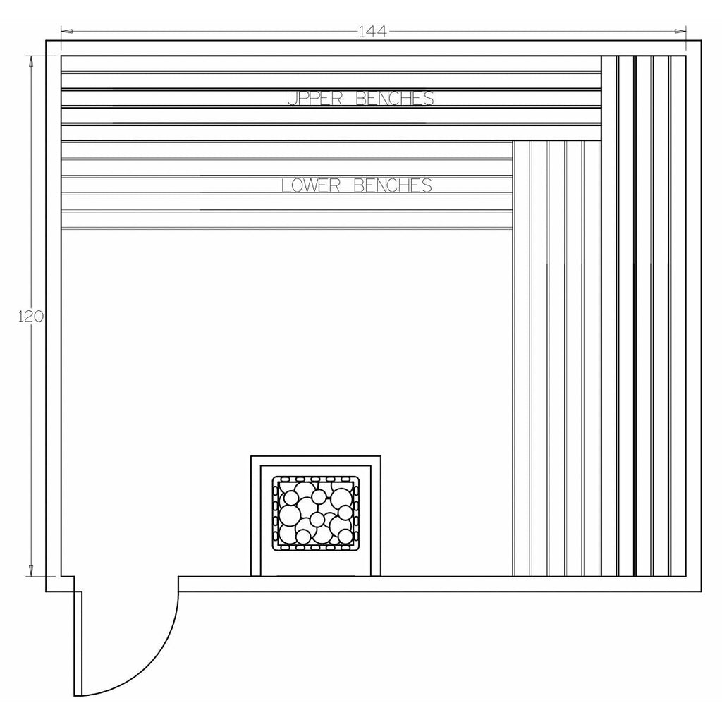 Finnish Sauna Builders 10' x 12' x 7' Pre-Cut Sauna Kit