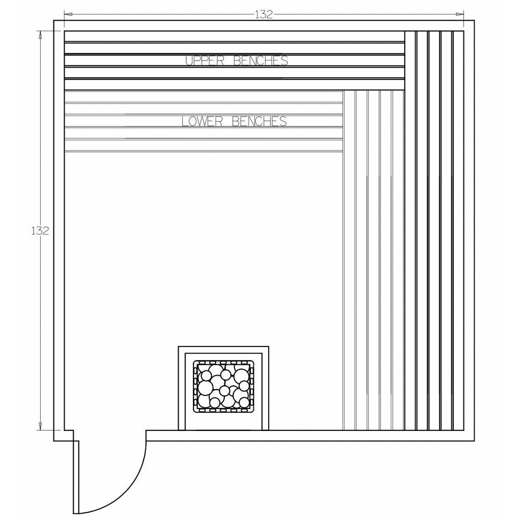 Finnish Sauna Builders 11' x 11' x 7' Pre-Cut Sauna Kit
