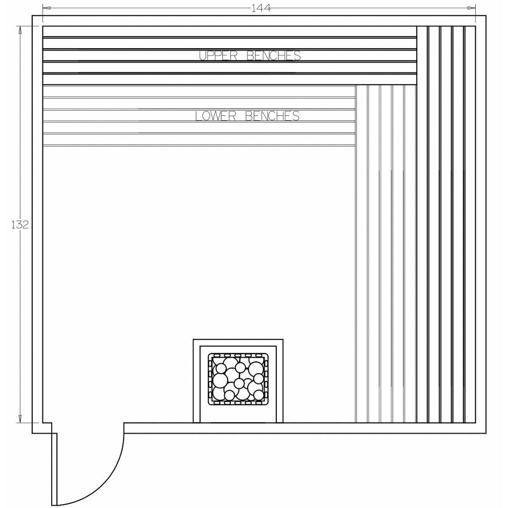 Finnish Sauna Builders 11' x 12' x 7' Pre-Cut Sauna Kit