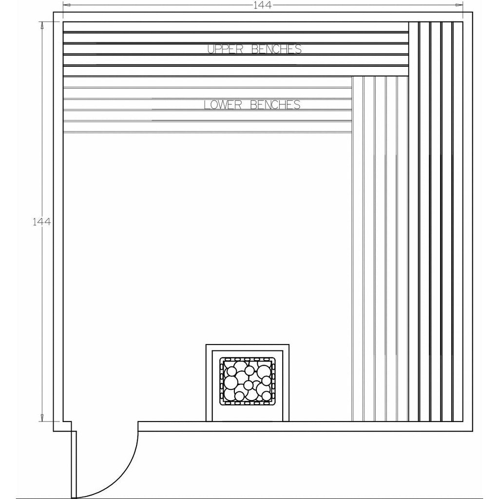 Finnish Sauna Builders 12' x 12' x 7' Pre-Cut Sauna Kit