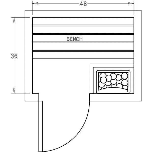 Finnish Sauna Builders 3' x 4' x 7' Pre-Cut Sauna Kit