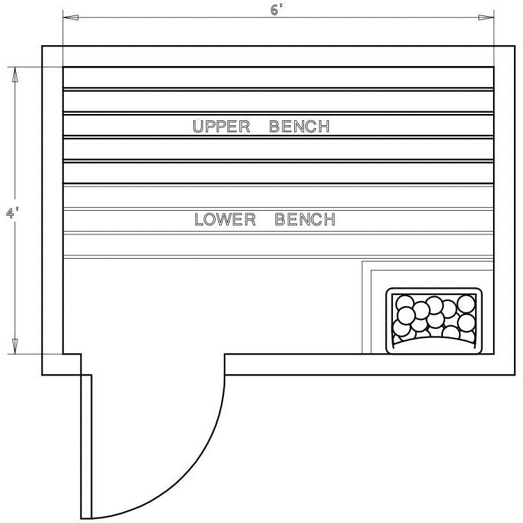 Finnish Sauna Builders 4' x 6' x 7' Pre-Cut Sauna Kit