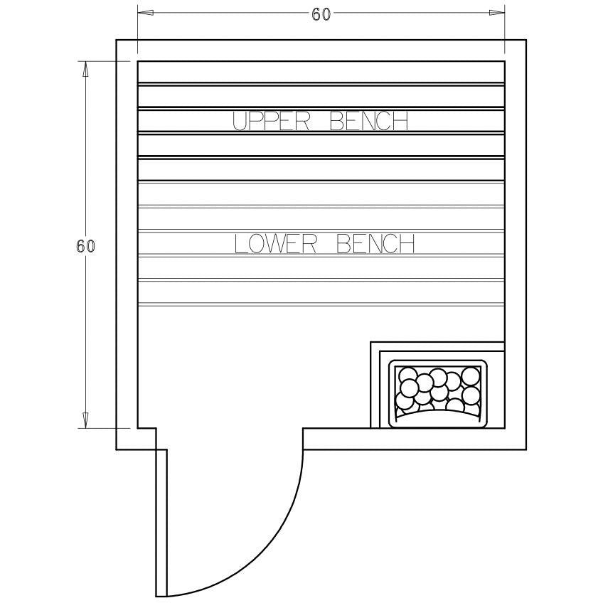 Finnish Sauna Builders 5' x 5' x 7' Pre-Cut Sauna Kit