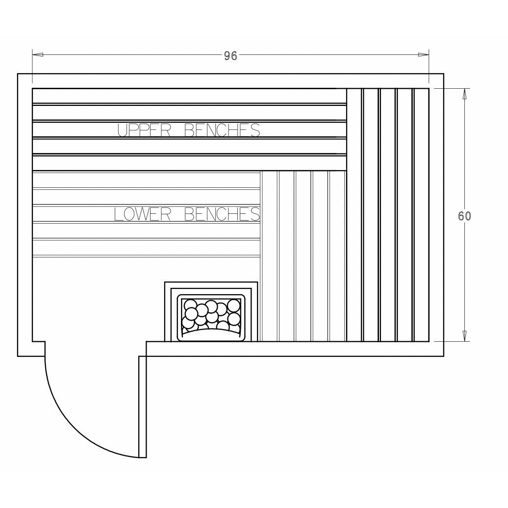 Finnish Sauna Builders 5' x 8' x 7' Pre-Cut Sauna Kit