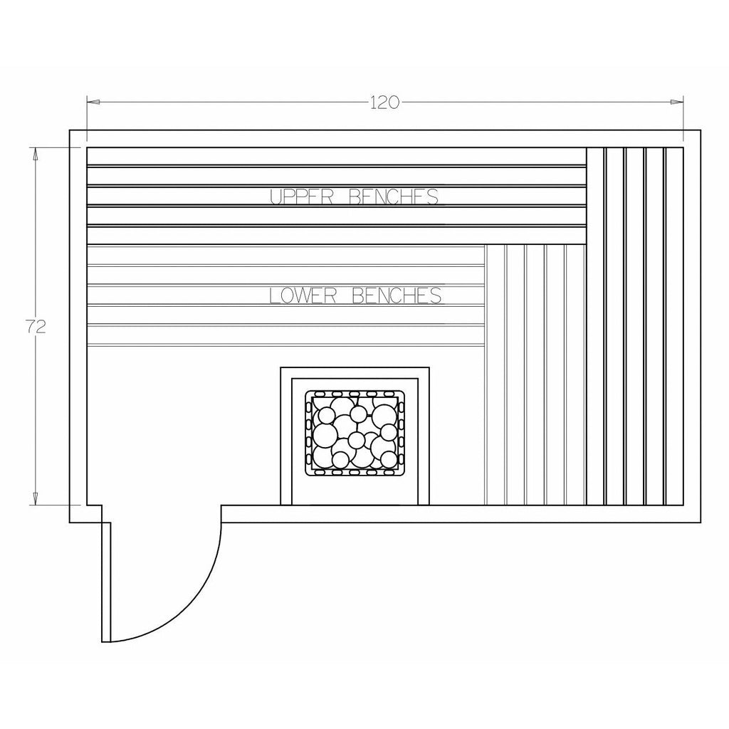 Finnish Sauna Builders 6' x 10' x 7' Pre-Cut Sauna Kit