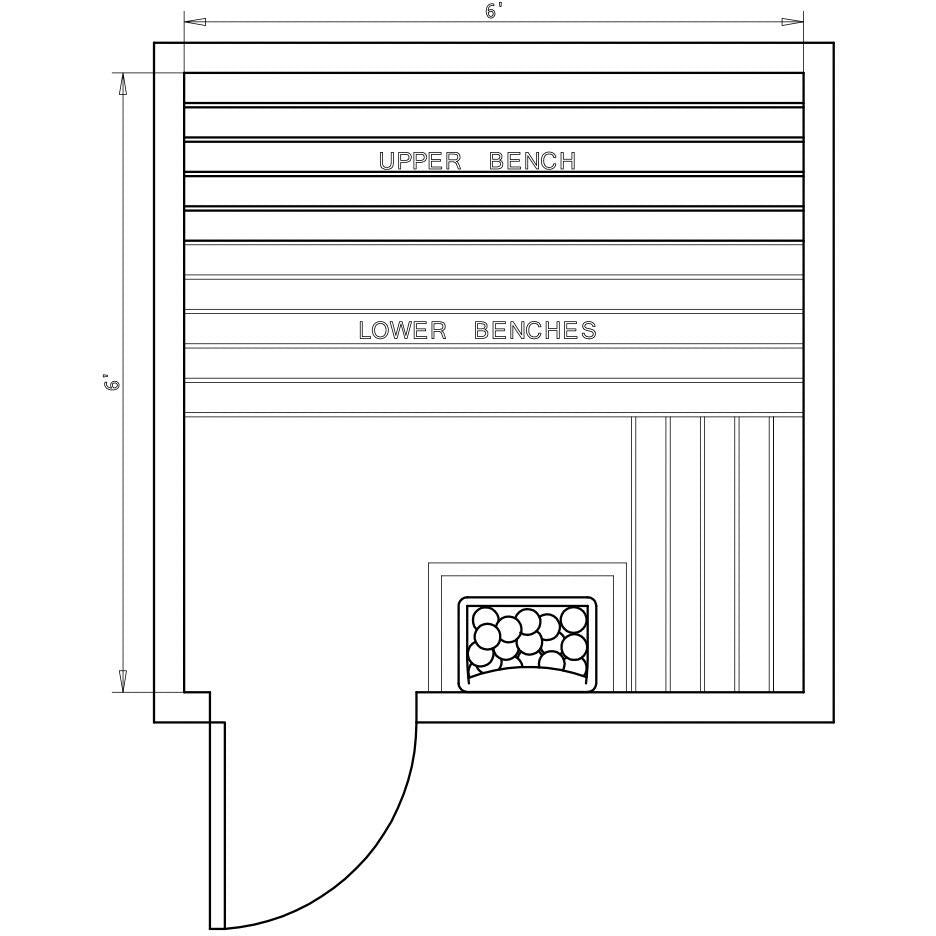 Finnish Sauna Builders 6' x 6' x 7' Pre-Cut Sauna Kit