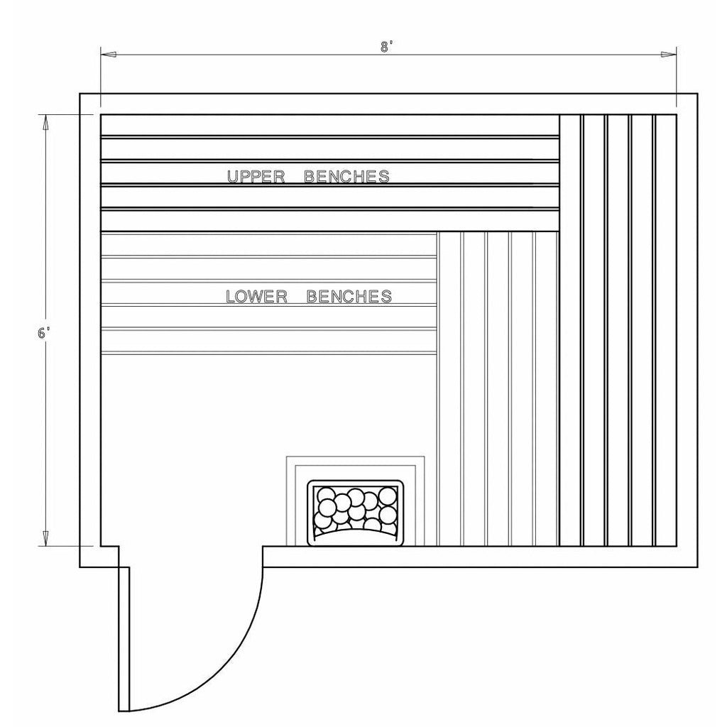 Finnish Sauna Builders 6' x 8' x 7' Pre-Cut Sauna Kit
