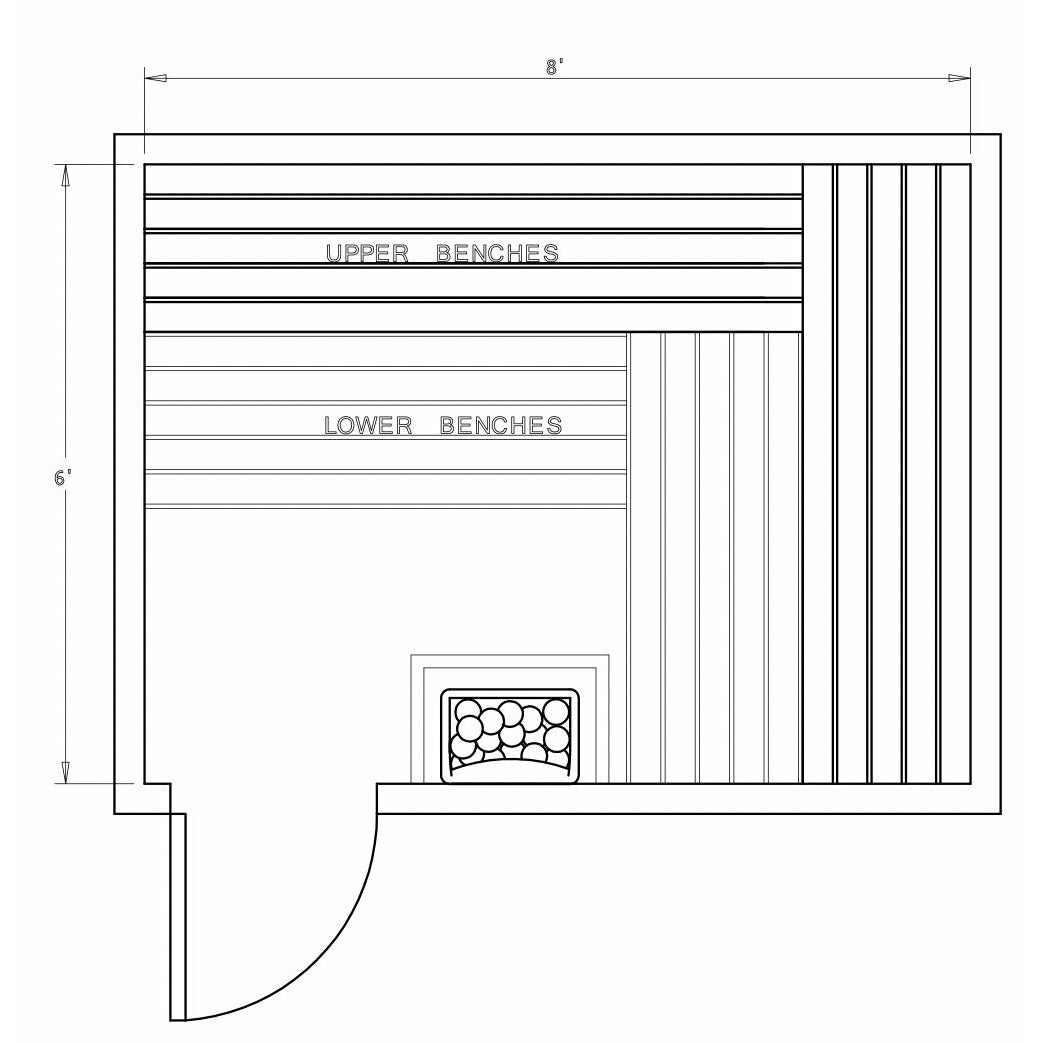 Finnish Sauna Builders 6' x 8' x 7' Pre-Cut Sauna Kit