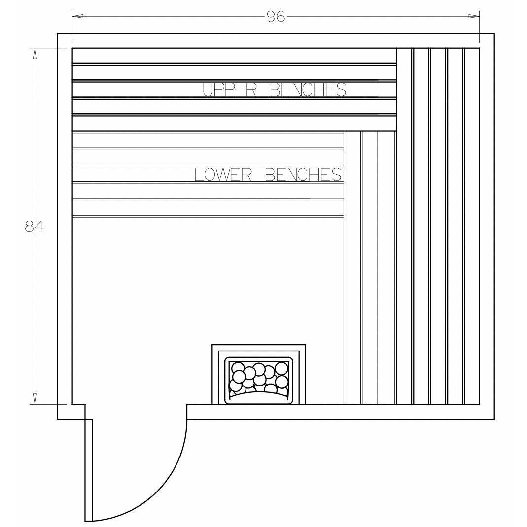 Finnish Sauna Builders 7' x 8' x 7' Pre-Cut Sauna Kit