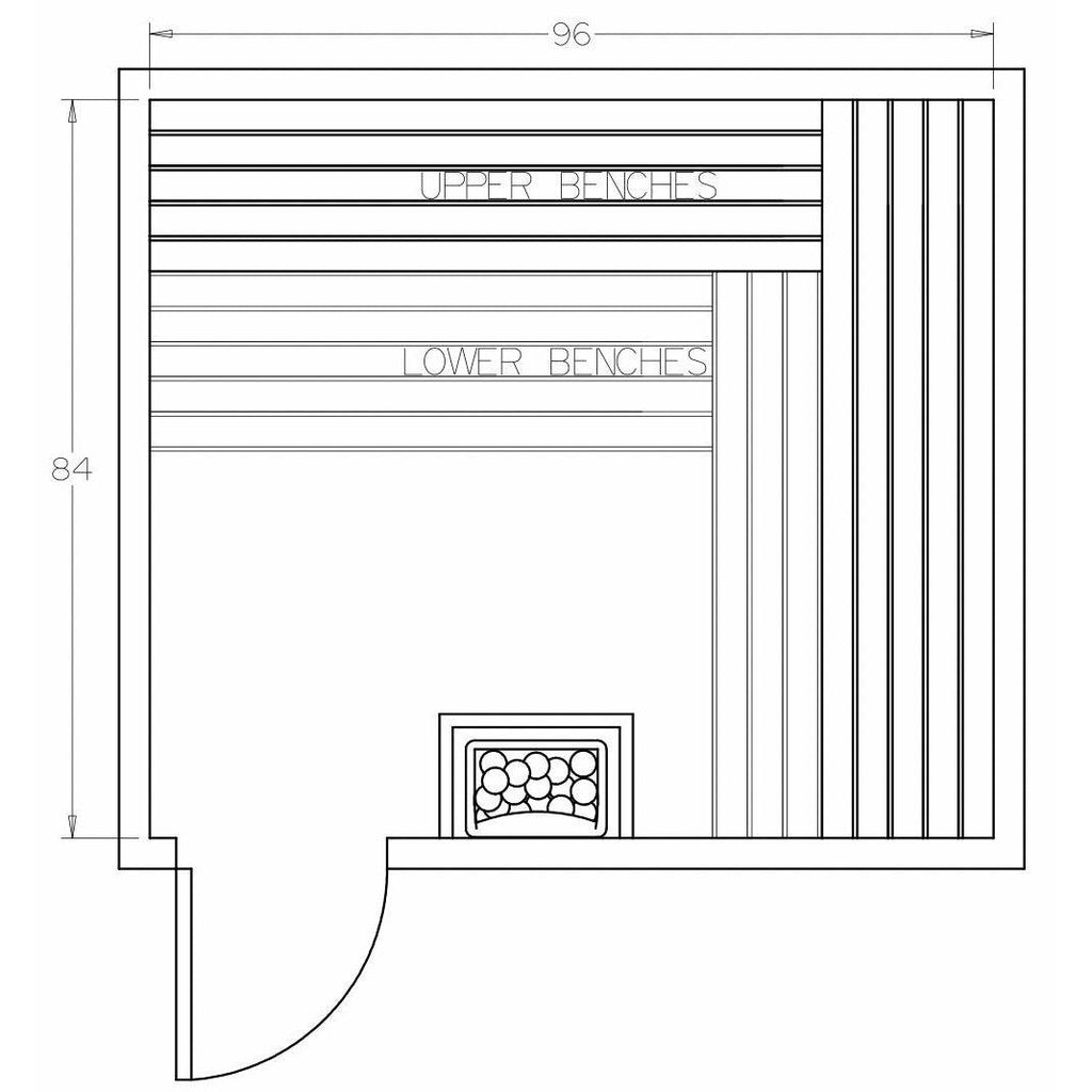 Finnish Sauna Builders 7' x 7' x 7' Pre-Cut Sauna Kit