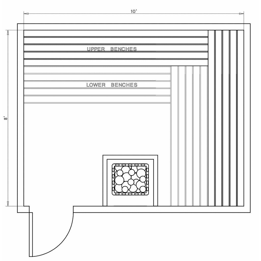 Finnish Sauna Builders 8' x 10' x 7' Pre-Cut Sauna Kit
