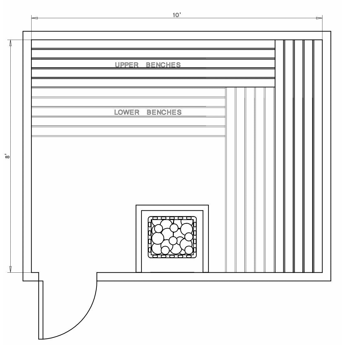 Finnish Sauna Builders 8' x 10' x 7' Pre-Cut Sauna Kit