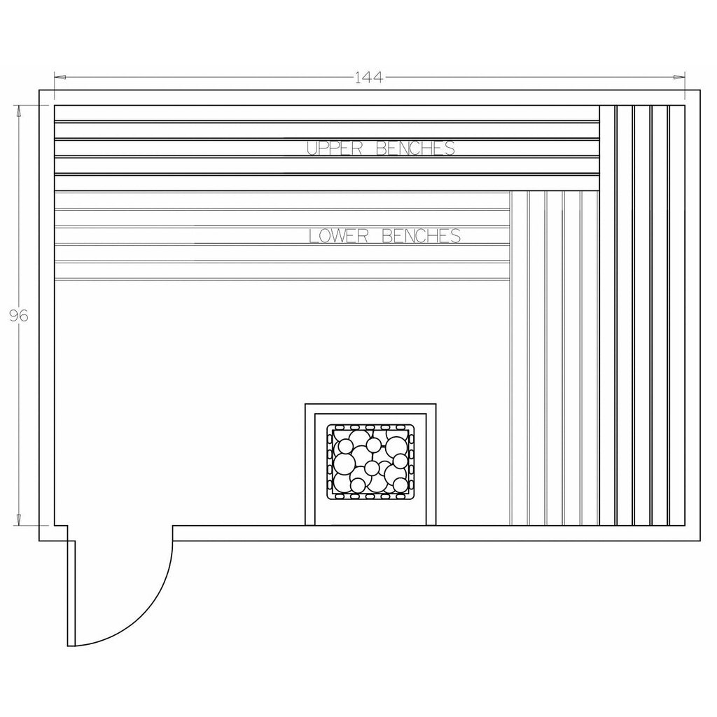 Finnish Sauna Builders 8' x 11' x 7' Pre-Cut Sauna Kit