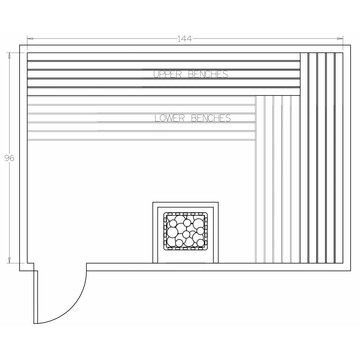 Finnish Sauna Builders 8' x 12' x 7' Pre-Cut Sauna Kit