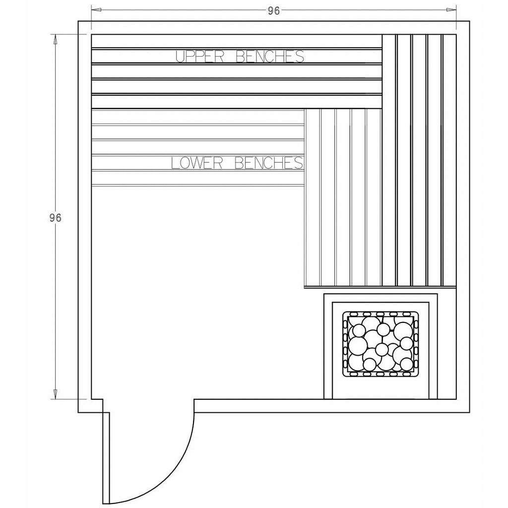 Finnish Sauna Builders 8' x 8' x 7' Pre-Cut Sauna Kit