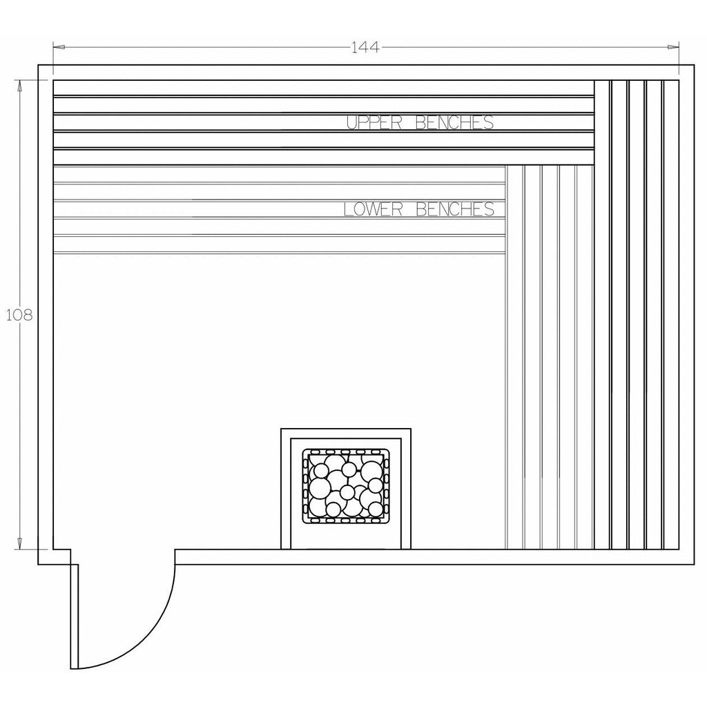 Finnish Sauna Builders 9' x 12' x 7' Pre-Cut Sauna Kit